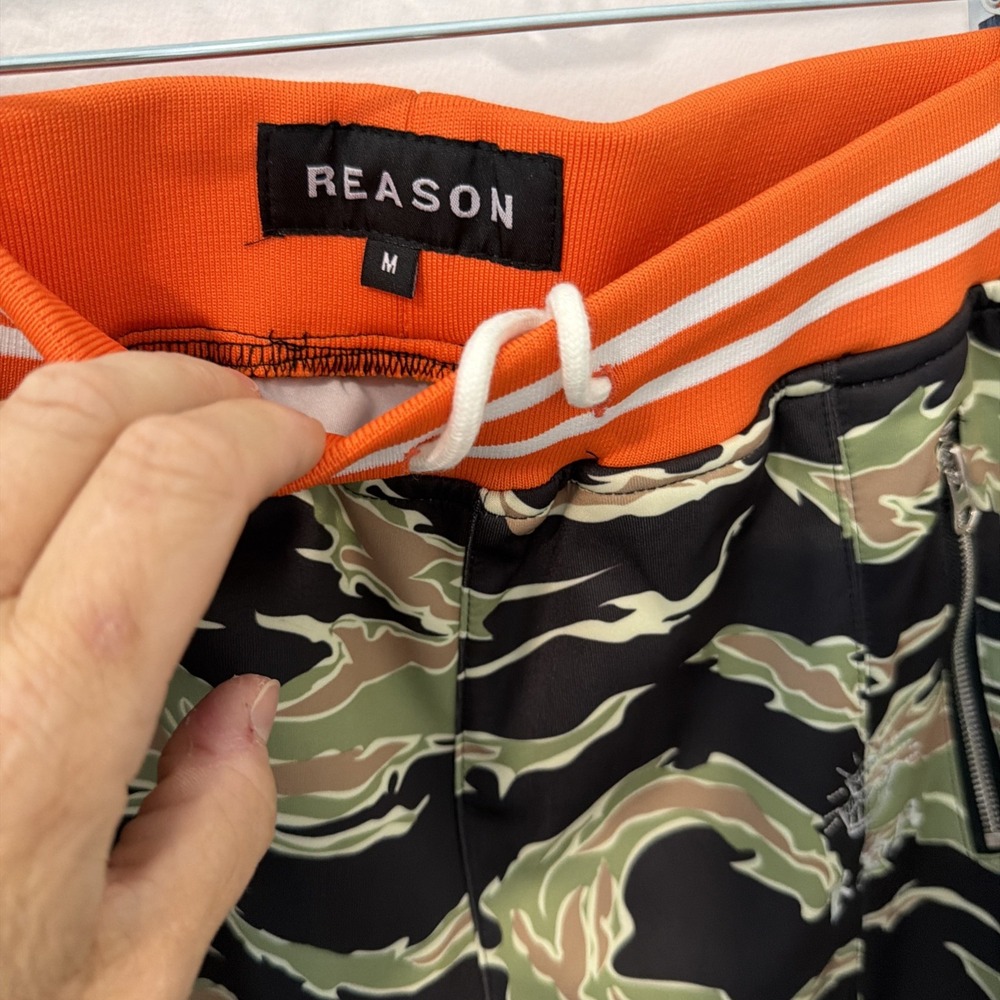 Reason Tracksuit Men Medium Multicolor NEW Floral Camo Racing Stripe 2pc Set - Picture 2 of 11